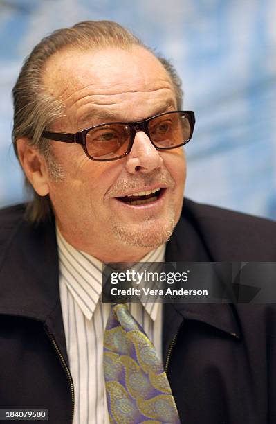 Jack Nicholson during About Schmidt Press Conference with Jack Nicholson, Alexander Payne, Kathy Bates, Hope Davis and Dermot Mulroney at The Four...