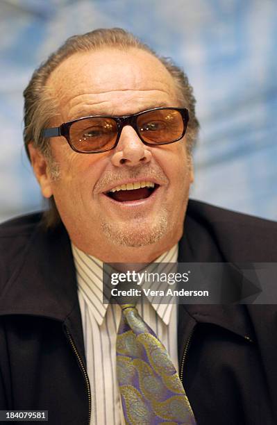 Jack Nicholson during About Schmidt Press Conference with Jack Nicholson, Alexander Payne, Kathy Bates, Hope Davis and Dermot Mulroney at The Four...