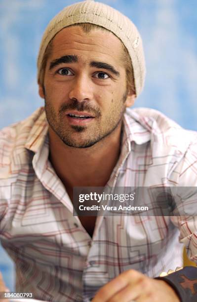 Colin Farrell during S.W.A.T. Press Conference with Colin Farrell, Samuel L. Jackson and Michelle Rodriguez at The Four Seasons Hotel in Beverly...