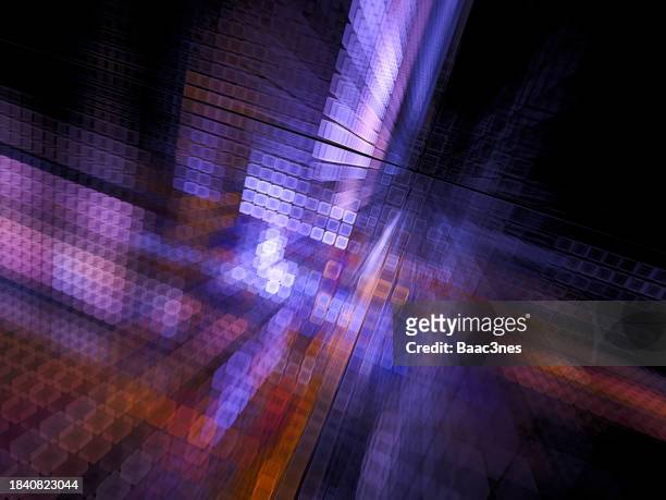 abstract template - blue and orange line art - tech stock pictures, royalty-free photos & images