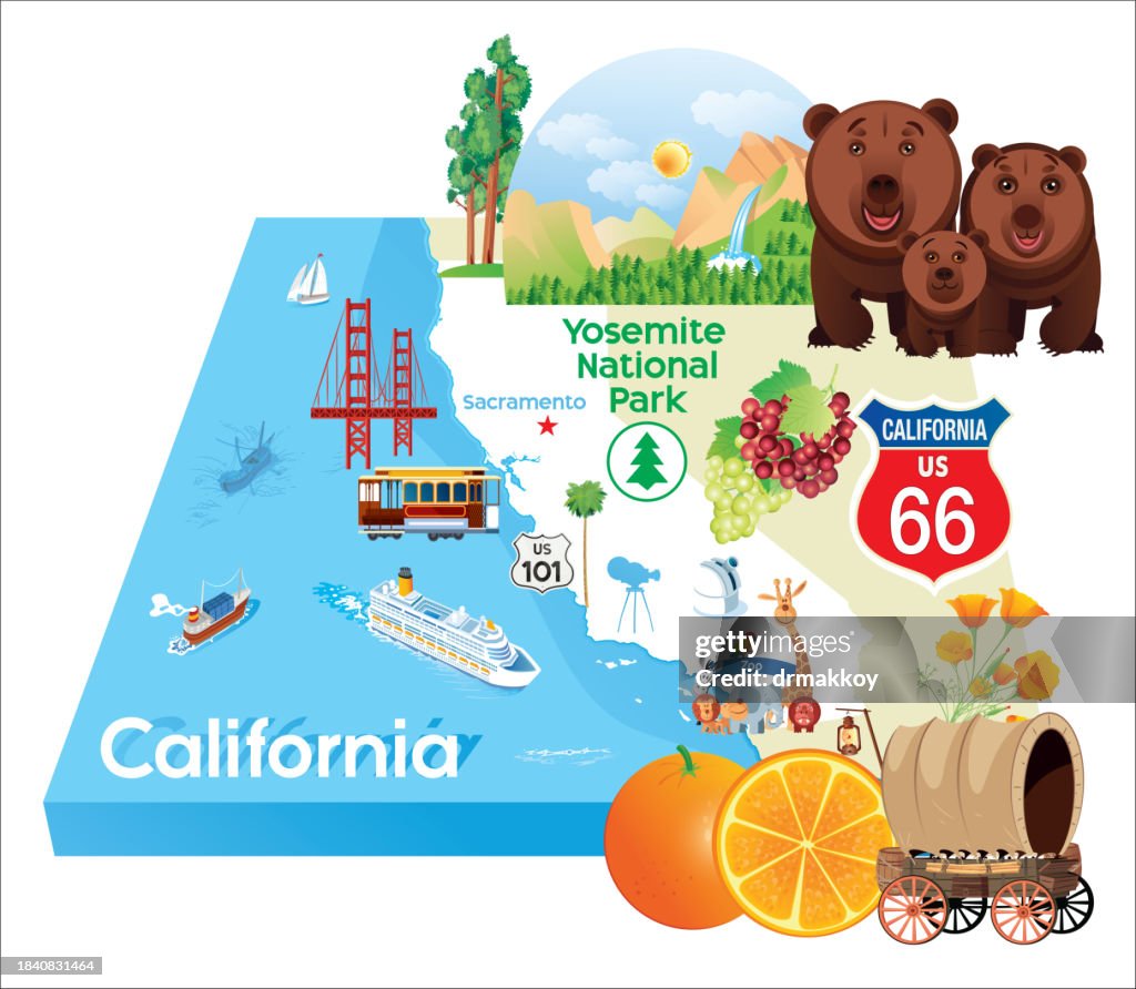 Yosemite National Park, California Map
