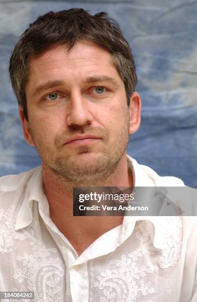 Gerard Butler during The Phantom of the Opera Press Conference with Emmy Rossum, Gerard Butler, Joel Schumacher, Minnie Driver and Patrick Wilson at...