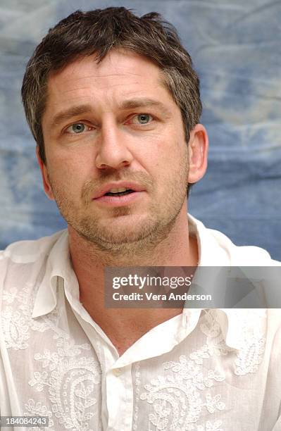 Gerard Butler during The Phantom of the Opera Press Conference with Emmy Rossum, Gerard Butler, Joel Schumacher, Minnie Driver and Patrick Wilson at...