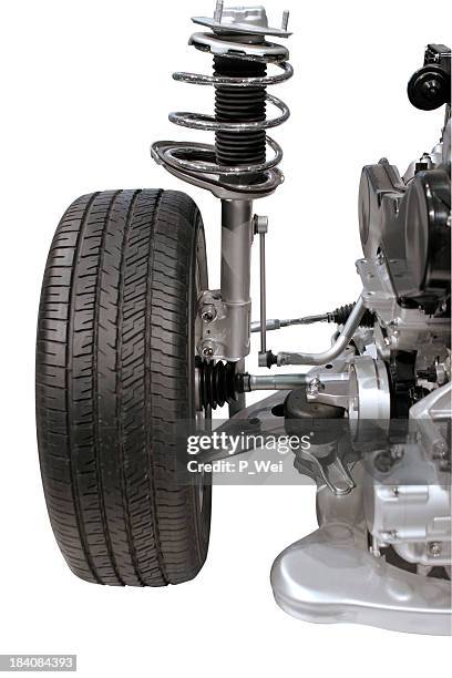 automotive: tire and shocks - tyre bridge stock pictures, royalty-free photos & images