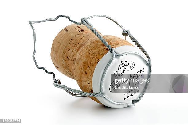 ein champagner cork (serie von bildern - sektkorken stock-fotos und bilder