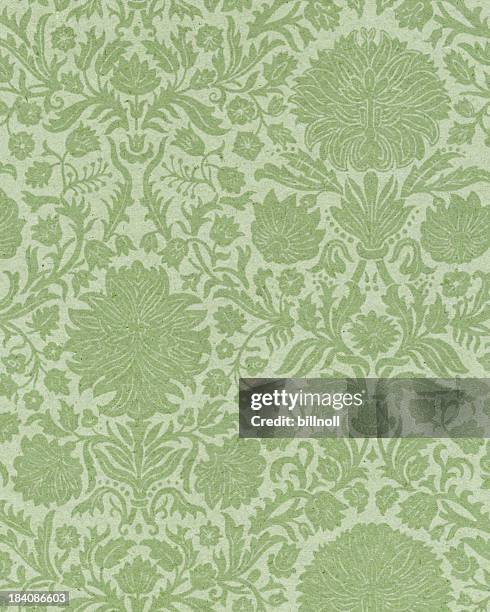 faded paper with floral ornament - 17th century style stockfoto's en -beelden