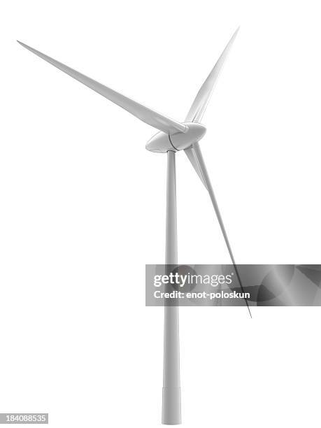wind turbine - sustainable energy isolated stock pictures, royalty-free photos & images