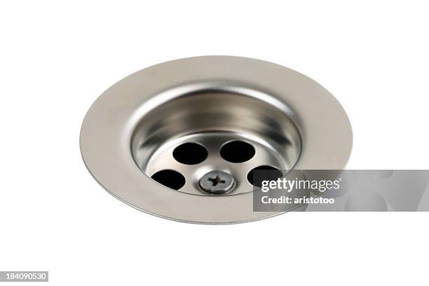 isolated drain on white - plug hole stock pictures, royalty-free photos & images