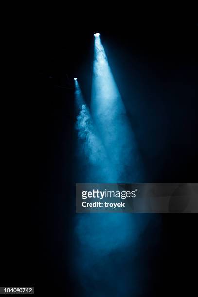 stage lights - blue fog stock pictures, royalty-free photos & images
