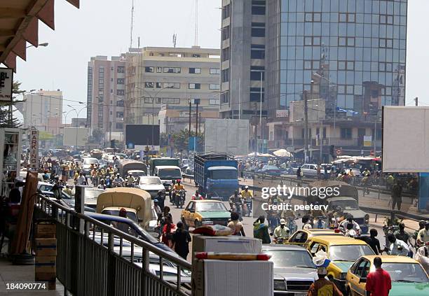 african city life - cars on motor way stockfoto's en -beelden