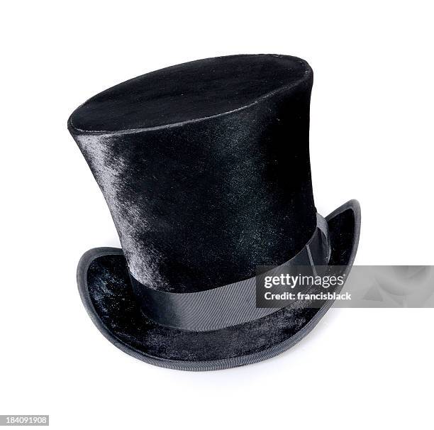 tophat 009 - stovepipe hat stock pictures, royalty-free photos & images