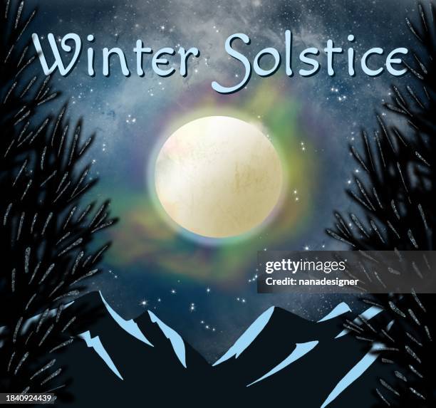 ilustraciones, imágenes clip art, dibujos animados e iconos de stock de solsticio de invierno - solsticio de invierno