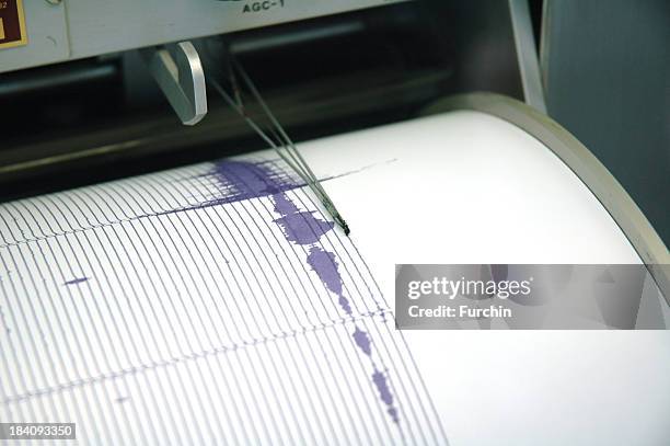 purple seismograph - fault geology stock pictures, royalty-free photos & images
