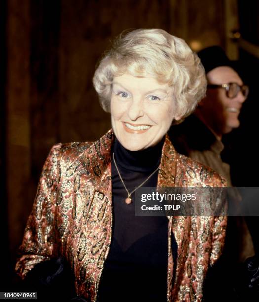 American actress Elaine Stritch poses for a portrait at an unidentified event in London, England, December 3, 1978.