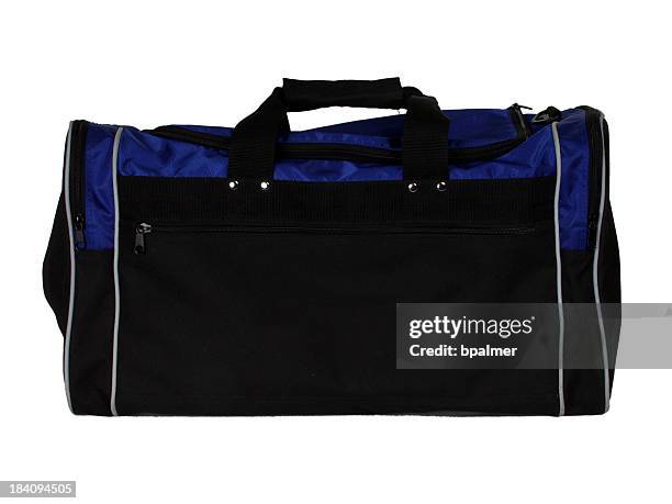 black & blue reisetasche - sporttasche stock-fotos und bilder