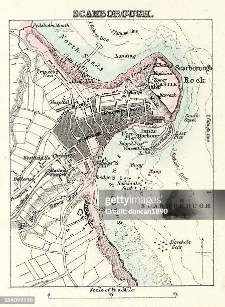 map of scarborough - scarborough uk 幅插畫檔、美工圖案、卡通及圖標