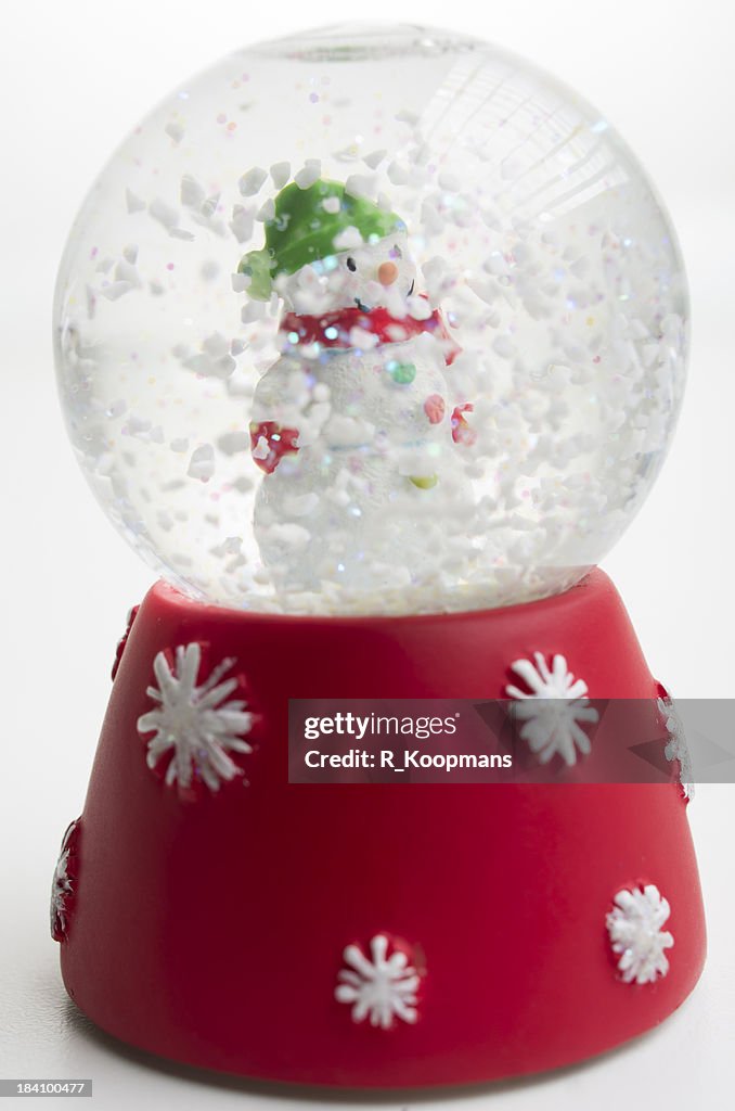 Snowman in a snow globe