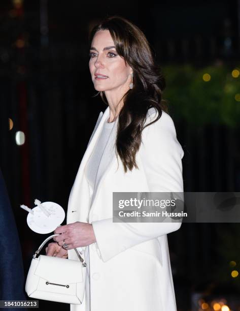 Catherine, Princess of Wales attends The "Together At Christmas" Carol Service at Westminster Abbey on December 08, 2023 in London, England.