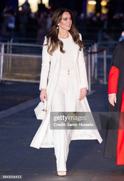 Catherine, Princess of Wales attends The "Together At Christmas" Carol Service at Westminster Abbey on December 08, 2023 in London, England.