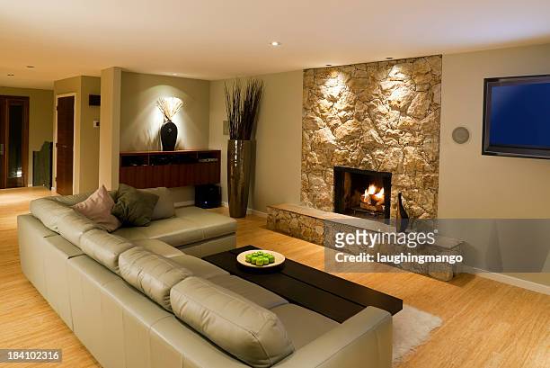 living room - basement stock pictures, royalty-free photos & images