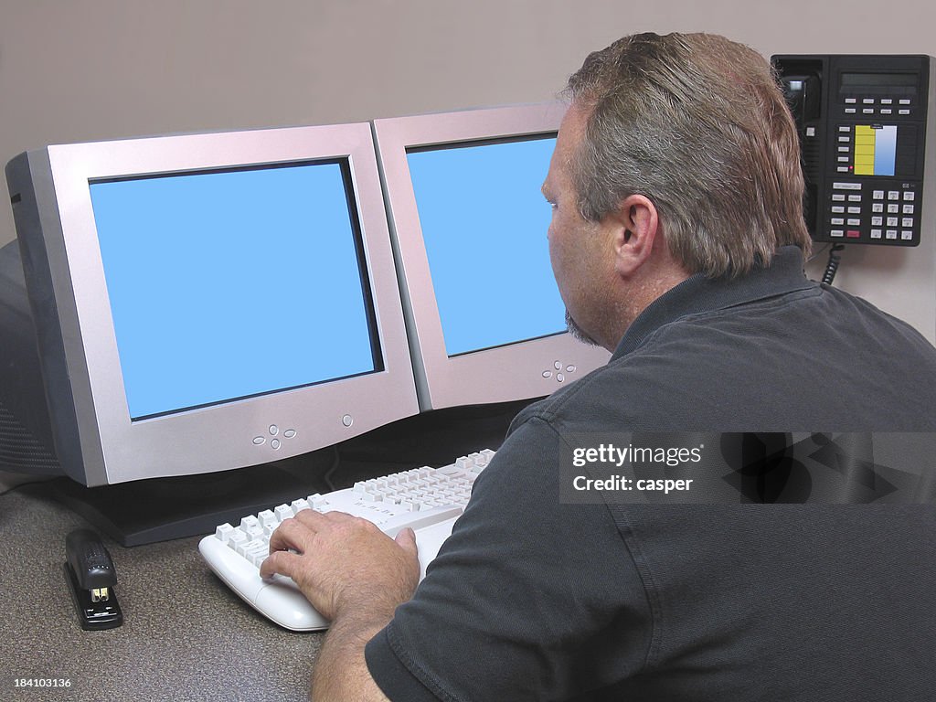 Man Using Computer