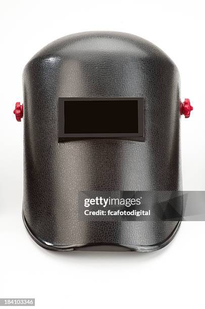 a welder mask on a white background - welding mask stock pictures, royalty-free photos & images