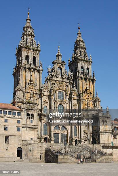 praza hacer obradoiro, santiago - catedral fotografías e imágenes de stock