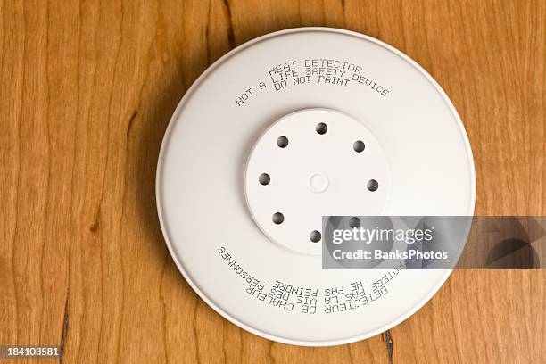 ceiling mount residential heat detector - temperature sensor stock pictures, royalty-free photos & images