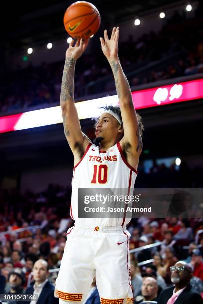 Los Angeles, CA USC Trojans forward DJ Rodman goes up for a shot against the Long Beach State 49ers during the second half at Galen Center in Los...