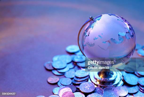 glass world and coin - currency symbols stock pictures, royalty-free photos & images