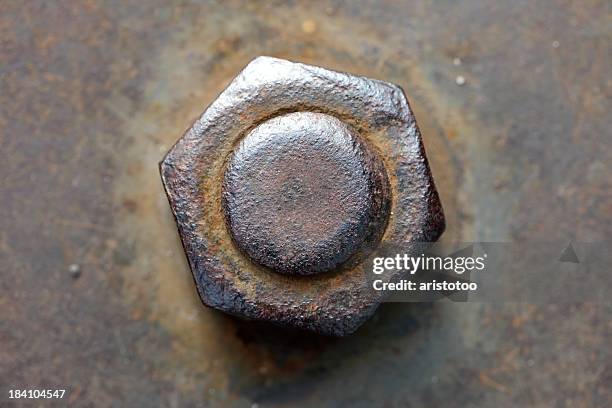 rusty-bolzen - nut fastener stock-fotos und bilder