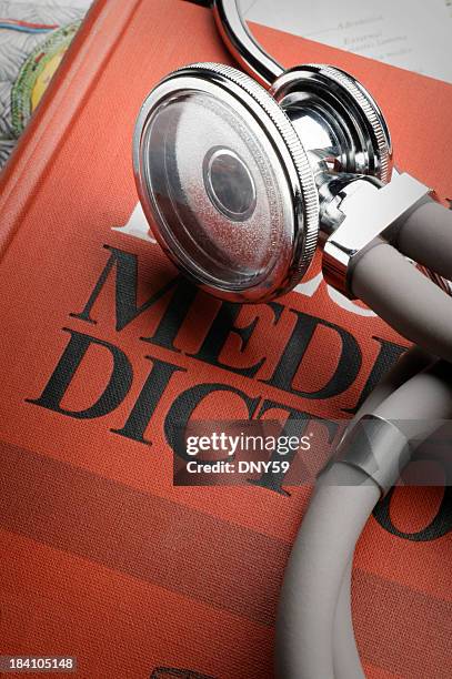 stethoscope & medical dictionary - medical dictionary stock pictures, royalty-free photos & images