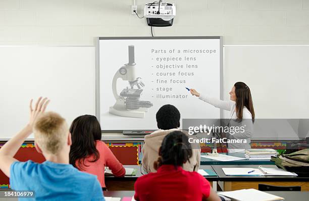 classroom - slide composited in - projection equipment stock pictures, royalty-free photos & images