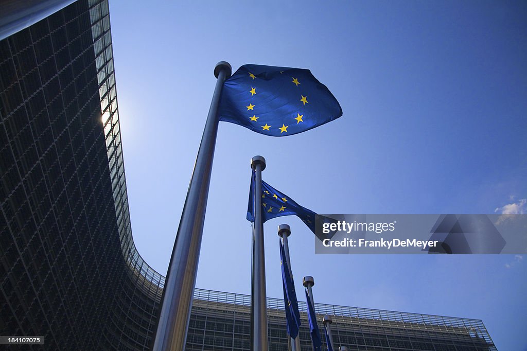 Bandeiras Europeia, em Bruxelas