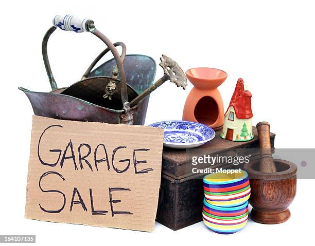 garage sale - garage sale stock pictures, royalty-free photos & images