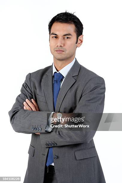 male business professional - gray jacket stockfoto's en -beelden