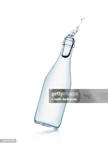 water bottle splashing - drinking water bottle on white stock pictures, royalty-free photos & images