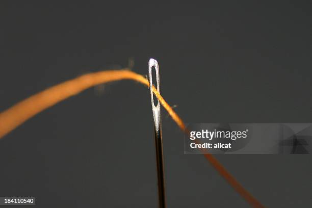eye of needle - sewing needle stock pictures, royalty-free photos & images