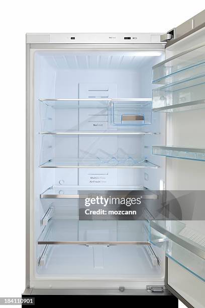 un réfrigérateur - réfrigérateur vide photos et images de collection