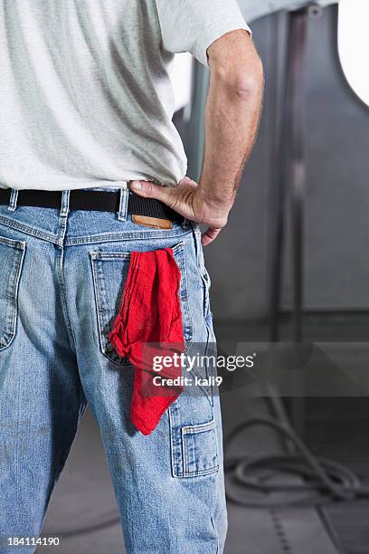 midsection back pocket of manual worker - buttock photos stock pictures, royalty-free photos & images