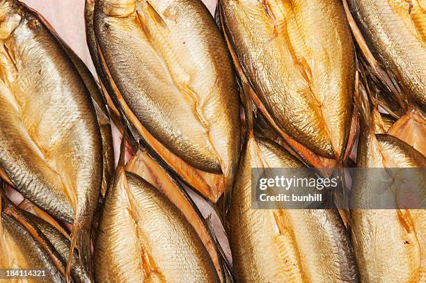 kippers - traditional oak smoked preserved herring - kipper stock pictures, royalty-free photos & images