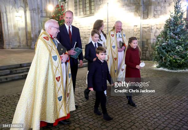 The Dean of Westminster Abbey, The Very Reverend Dr David Hoyle, Prince William, Prince of Wales, Prince George of Wales, Prince Louis of Wales,...