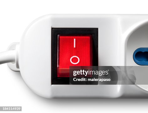 On Off Switch Red Multiple Outlet Socket High-Res Stock Photo - Getty ...
