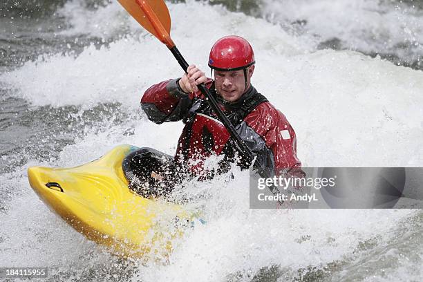whitewater kayaker - white water kayaking stock pictures, royalty-free photos & images