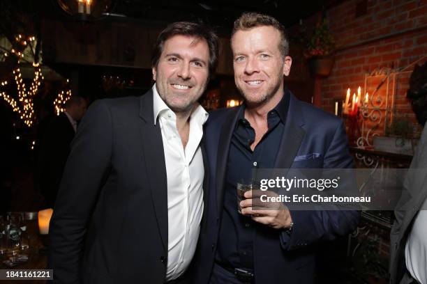 Producer Christophe Lambert and Director McG attend Relativity Media's Premiere of '3 Days to Kill' at the Arclight Theatre sponsored by Evian, on...