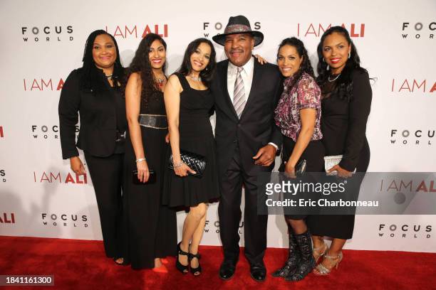 Maryum Ali, Khaliah Ali-Camacho, Jamillah Ali-Joyce, Rahman Ali, Rasheda Ali-Walsh and Hana Ali seen at the Los Angeles Premiere of Focus World's "I...