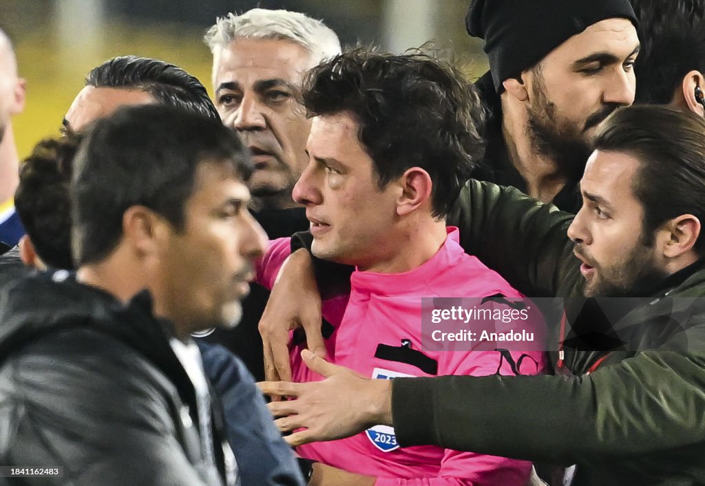 MKE Ankaragucu President Faruk Koca punches referee Halil Umut Meler