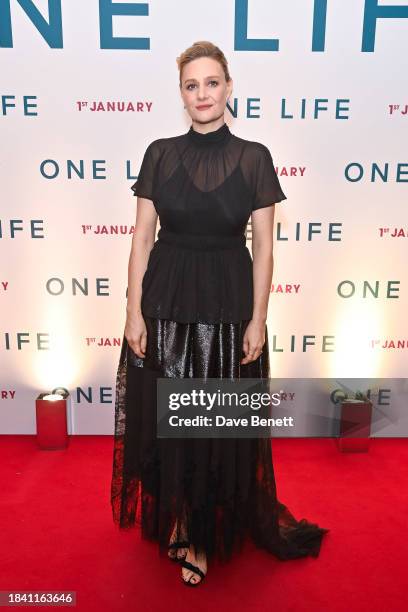 Romola Garai attends the launch of the One Life Digital Exhibition at National Portrait Gallery on December 11, 2023 in London, England.