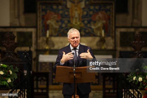 Rory Bremner attends The Lady Garden Foundation Carol Concert at Christ Church Kensington on December 11, 2023 in London, England.