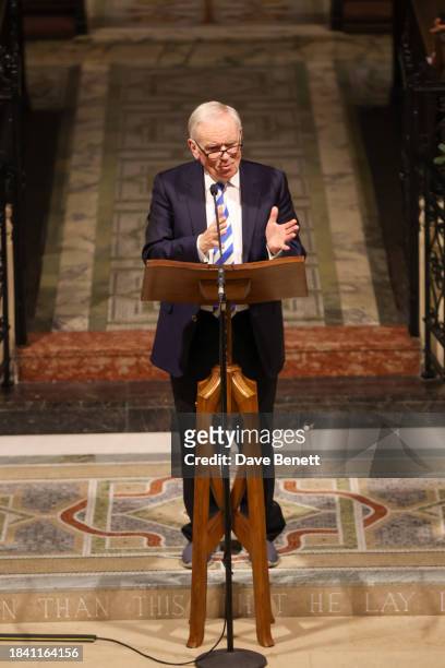Lord Jeffrey Archer attends The Lady Garden Foundation Carol Concert at Christ Church Kensington on December 11, 2023 in London, England.